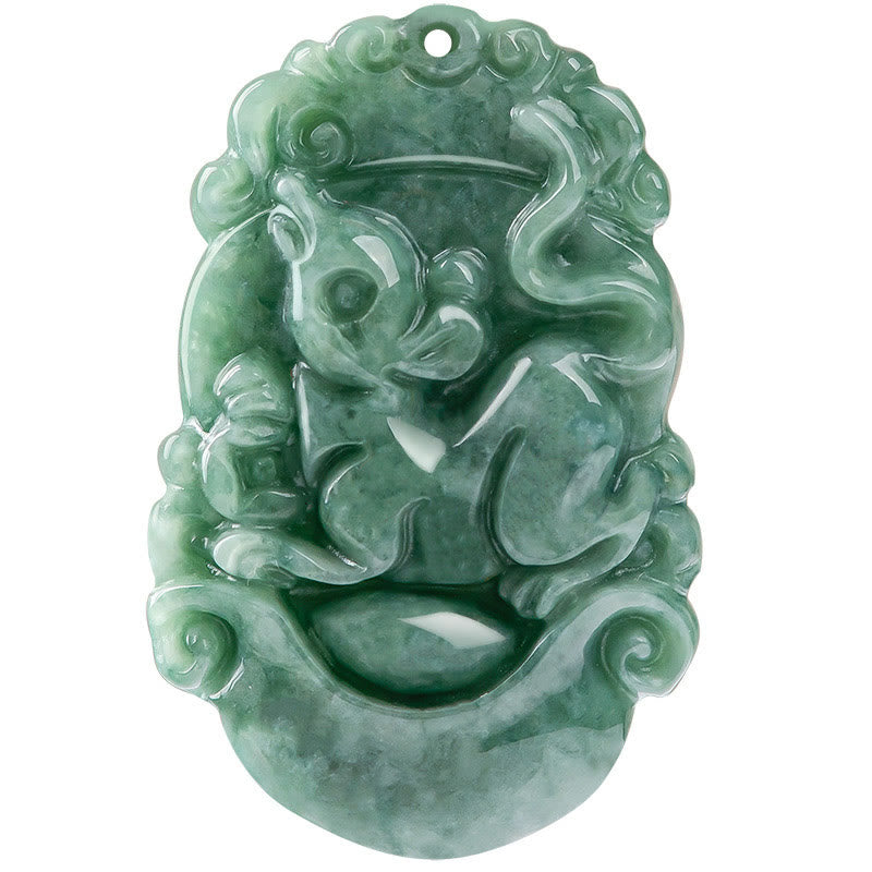 Buddha Stones pendentif de prospérité en jade naturel avec 12 signes du zodiaque chinois - image 15