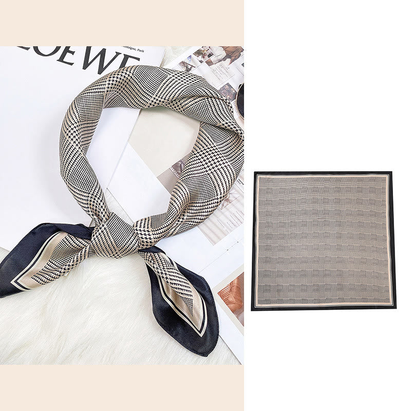 Foulard pour cheveux en soie de mûrier 100 % Buddha Stones et scène pastorale en montgolfière