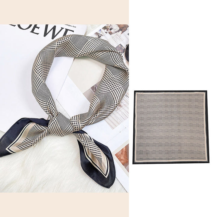 Foulard pour cheveux en soie de mûrier 100 % Buddha Stones et scène pastorale en montgolfière