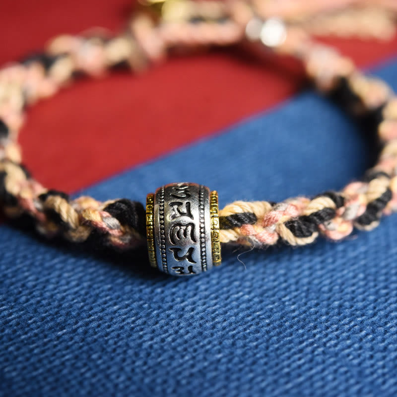 Buddha Stones Zakiram Déesse de la richesse Om Mani Padme Hum Bracelet fait main pour la paix