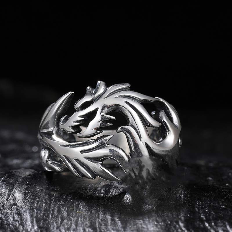 Bague ajustable avec force de protection et motif dragon et Buddha Stones - image 9