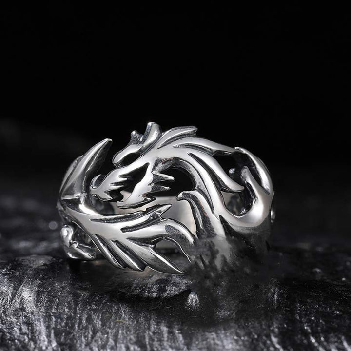 Bague ajustable avec force de protection et motif dragon et Buddha Stones - image 9