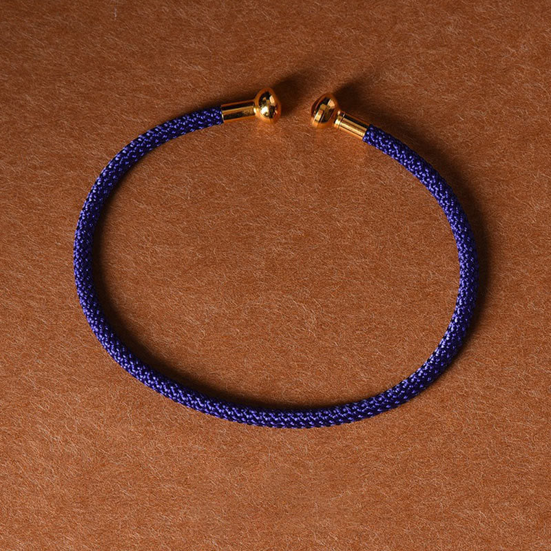 Bracelet manchette tressé fait main avec Buddha Stones au design simple - Bleu nuit - image 30