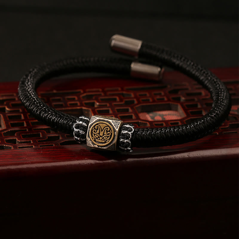 Bracelet en argent sterling 925 Buddha Stones et nœud parfait King Kong