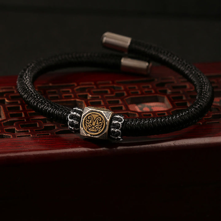 Bracelet en argent sterling 925 Buddha Stones et nœud parfait King Kong