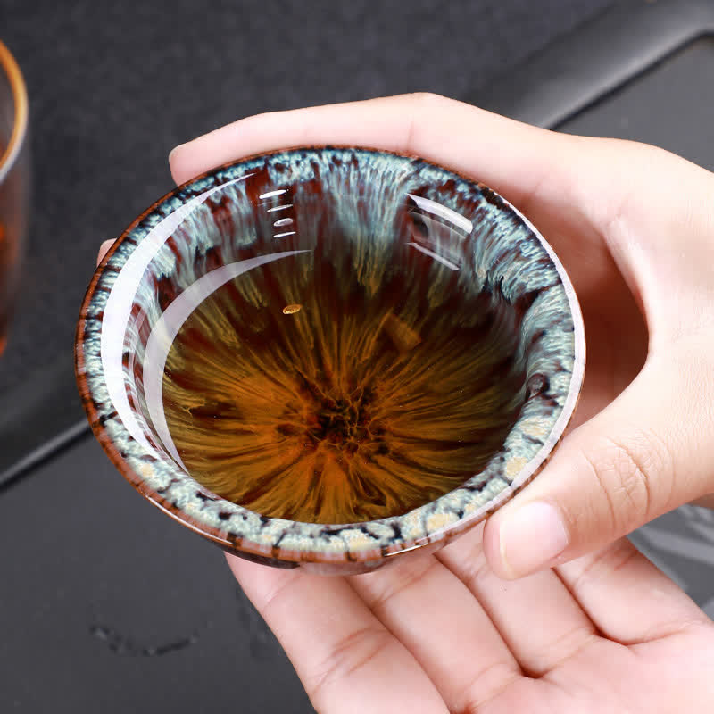 Tasse à thé en céramique colorée avec Buddha Stones pour la maison et le bureau
