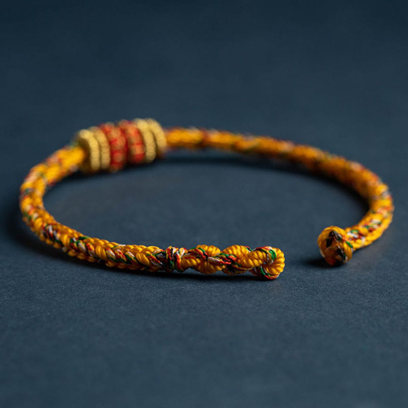 Bracelet en corde tressée fait main en Buddha Stones du zodiaque chinois du Tibet
