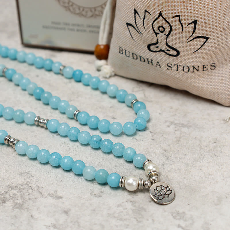 Bracelet Mala de guérison en pierre Buddha Stones