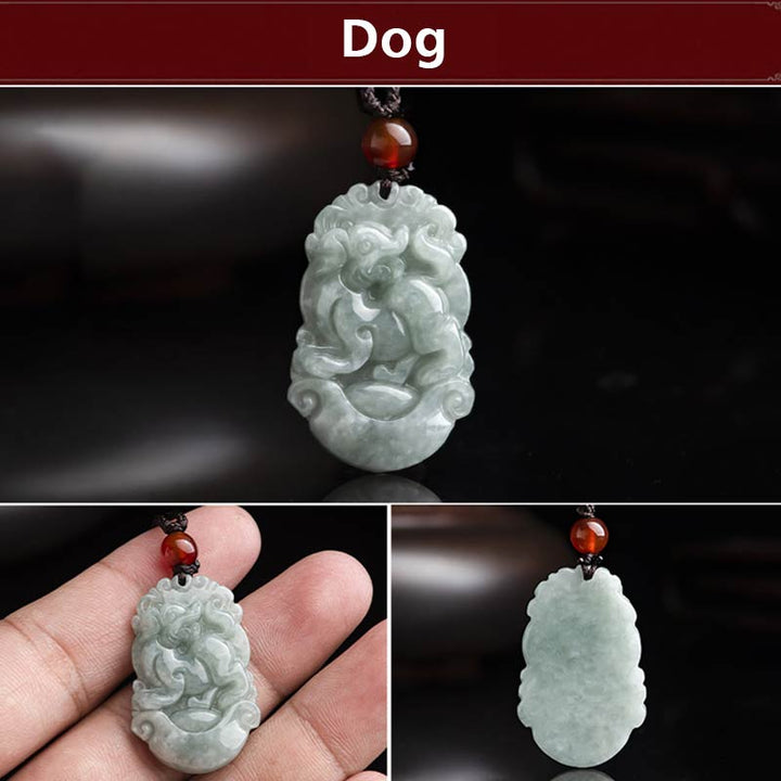 Collier avec pendentif en jade naturel et Buddha Stones représentant les 12 signes du zodiaque chinois - image 17
