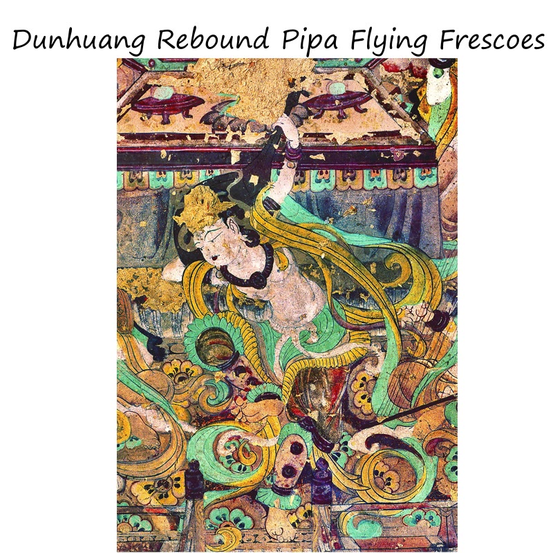 Écharpe en soie de mûrier 100 % Buddha Stones Dunhuang Rebound Pipa Flying Frescoes Châle Dunhuang de qualité supérieure 6A