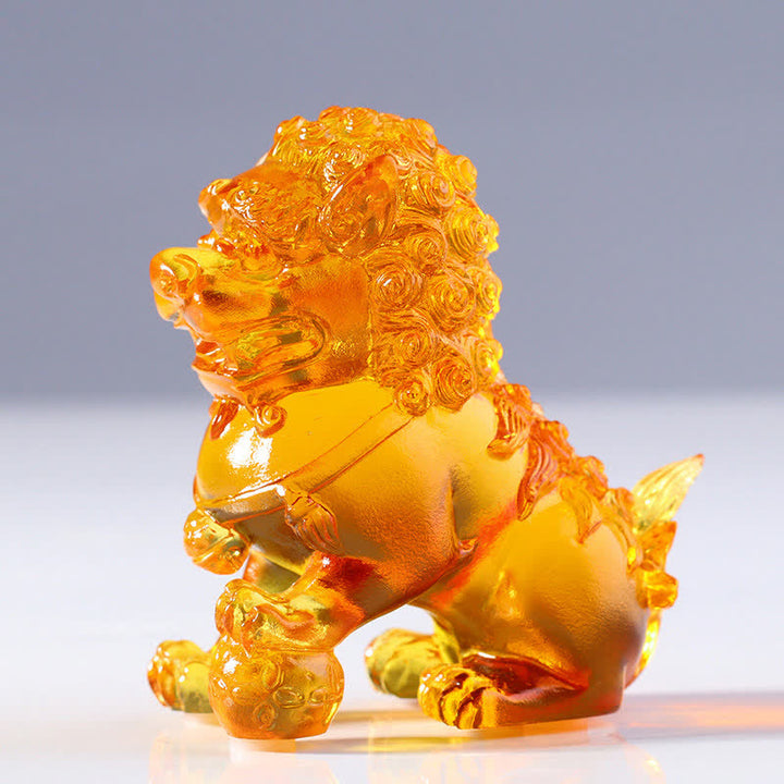 Pièce d'art en cristal de lion Liuli faite à la main Décoration de bureau à domicile
