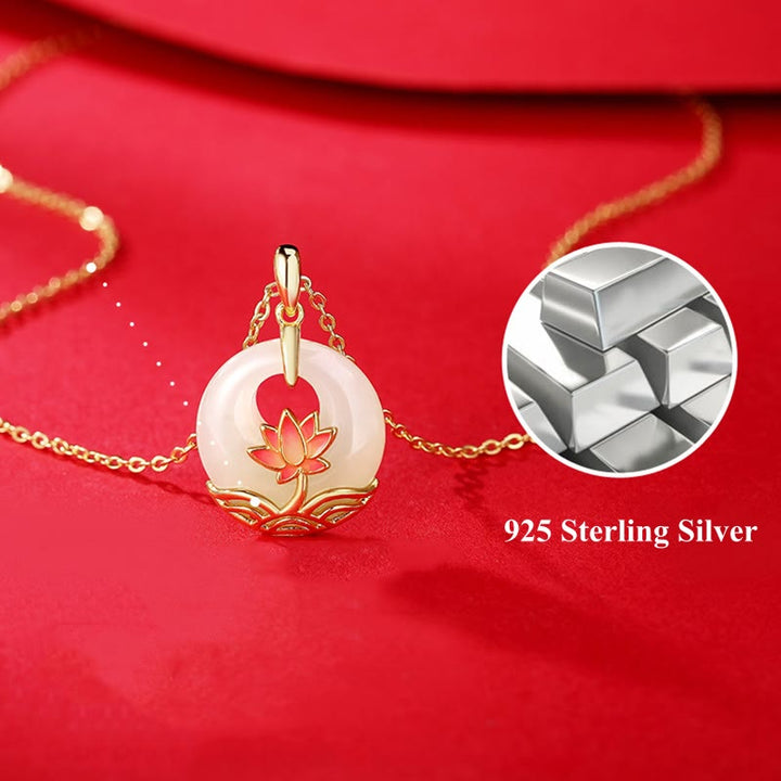 Buddha Stones en argent sterling 925 et jade blanc Hetian avec fleur de lotus et bénédiction - image 8