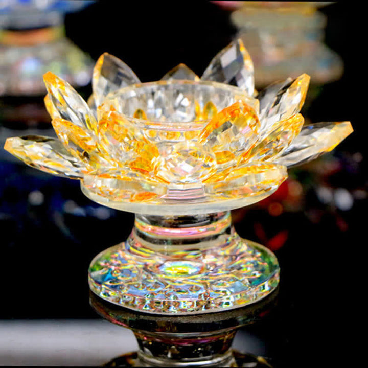 Bougeoir en cristal en forme de fleur de lotus pour la maison ou le bureau