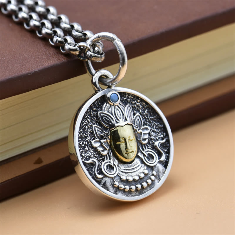 Collier pendentif de protection double Dorje Vajra en argent sterling 925 Buddha Stones - image 4