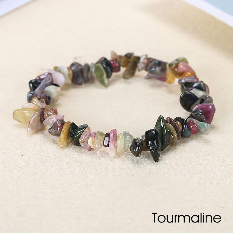 Bracelet apaisant et chaleureux en pierre de cristal de forme irrégulière naturelle - Tourmaline (Tour de poignet : 15-16 cm) - image 31