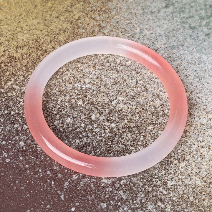 Bracelet de richesse en jade et soie rose doré avec Buddha Stones