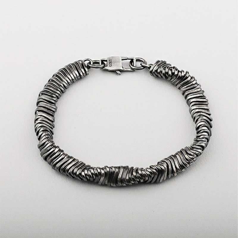 Bracelet chaîne de guérison de richesse au design torsadé vintage en argent sterling 925 Buddha Stones - image 4