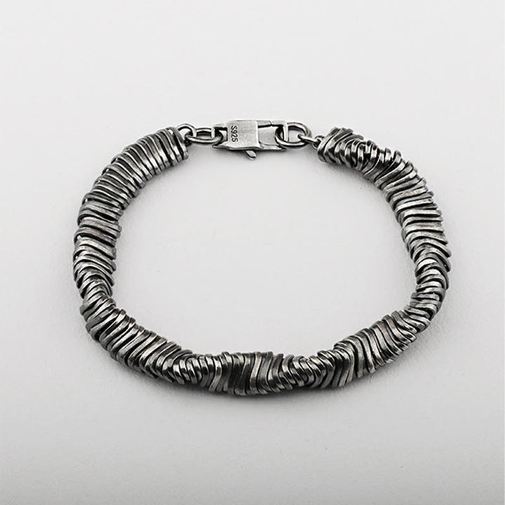 Bracelet chaîne de guérison de richesse au design torsadé vintage en argent sterling 925 Buddha Stones - image 4