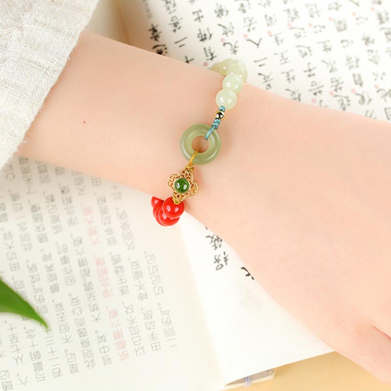Bracelet de bénédiction en jade cinabre naturel