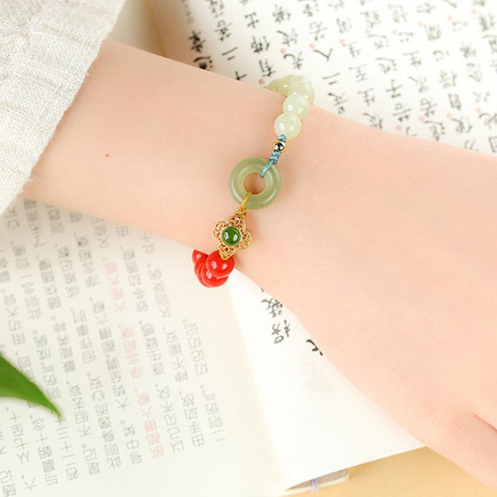 Bracelet de bénédiction en jade cinabre naturel