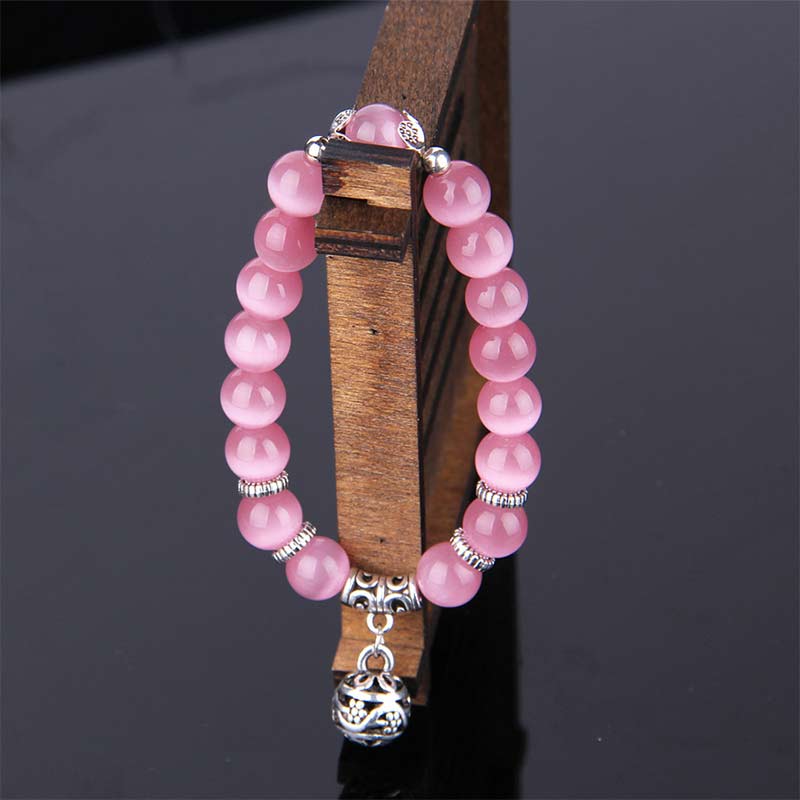 Bracelet porte-bonheur tibétain œil de chat Buddha Stones
