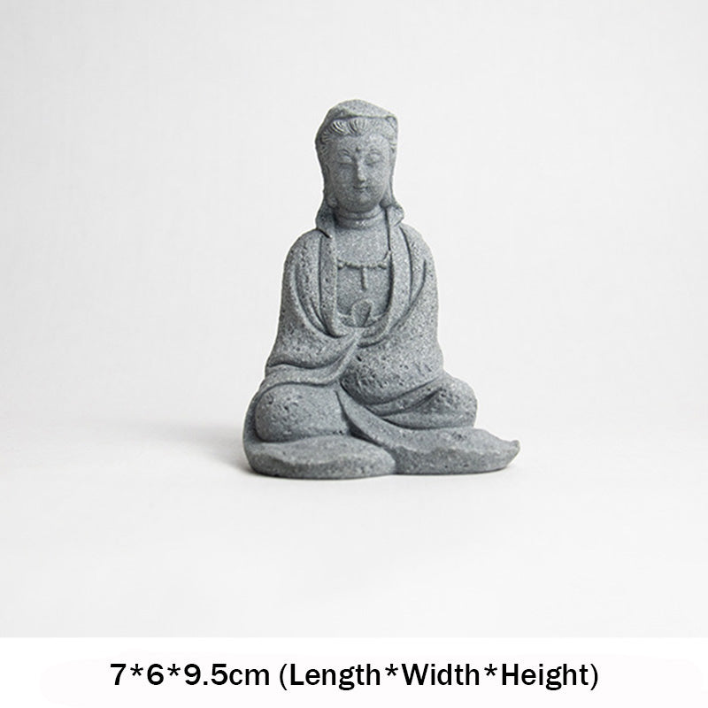 Buddha Stones Statue d'Avalokitesvara Bénédiction Décoration de la maison - 7*6*9,5 cm - image 4