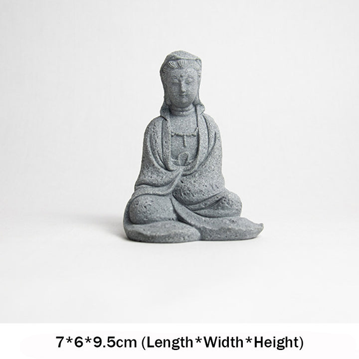 Buddha Stones Statue d'Avalokitesvara Bénédiction Décoration de la maison - 7*6*9,5 cm - image 4