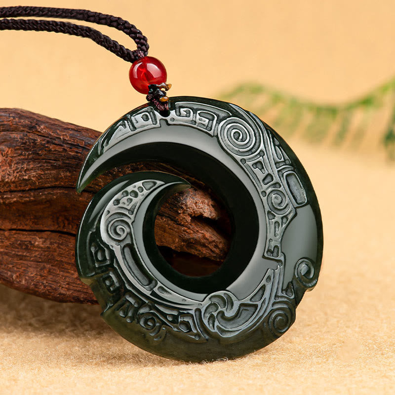 Collier pendentif en jade cyan Hetian naturel Buddha Stones pour améliorer la chance