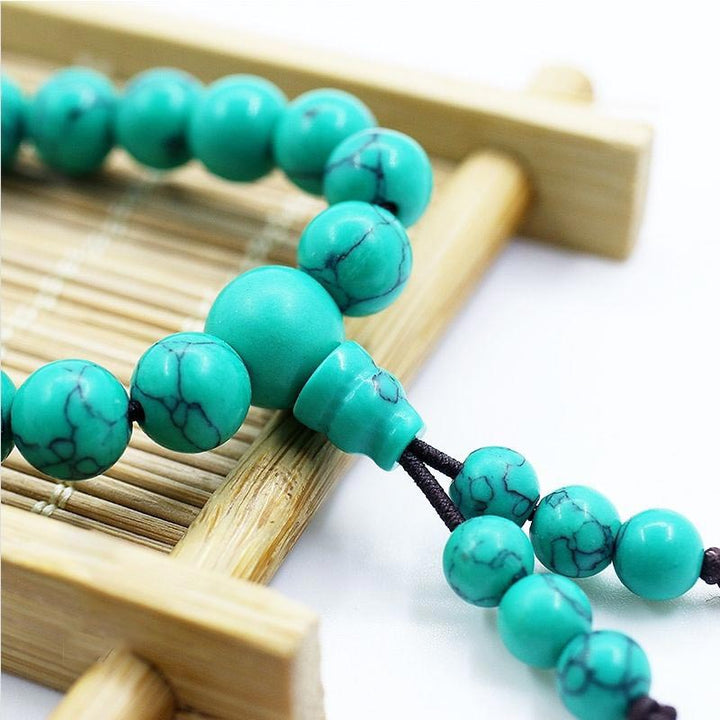 Collier Mala Purification Turquoise Tibétain Buddha Stones