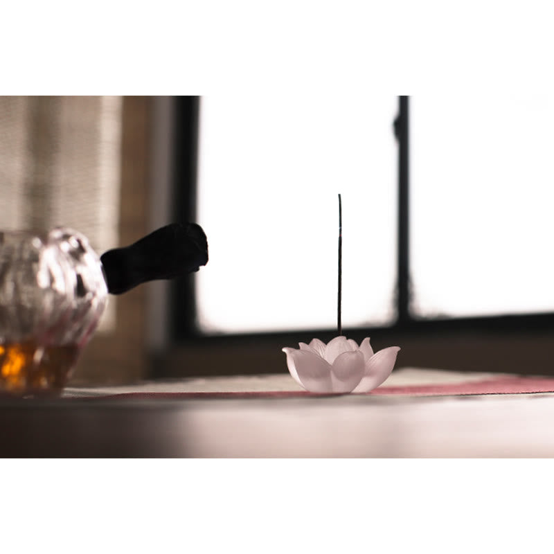 Brûle-encens en forme de bâton de méditation et de guérison en cristal Lotus Liuli de Buddha Stones - image 20