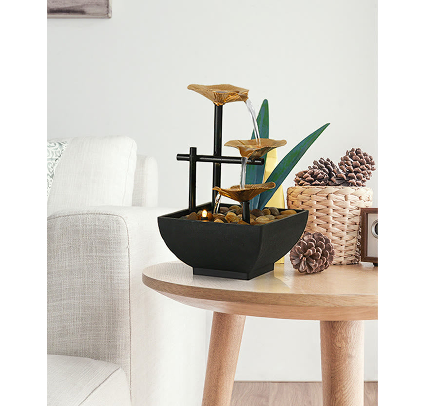 Buddha Stones , ornements de table en forme de lotus avec roches de rivière, décoration de bureau