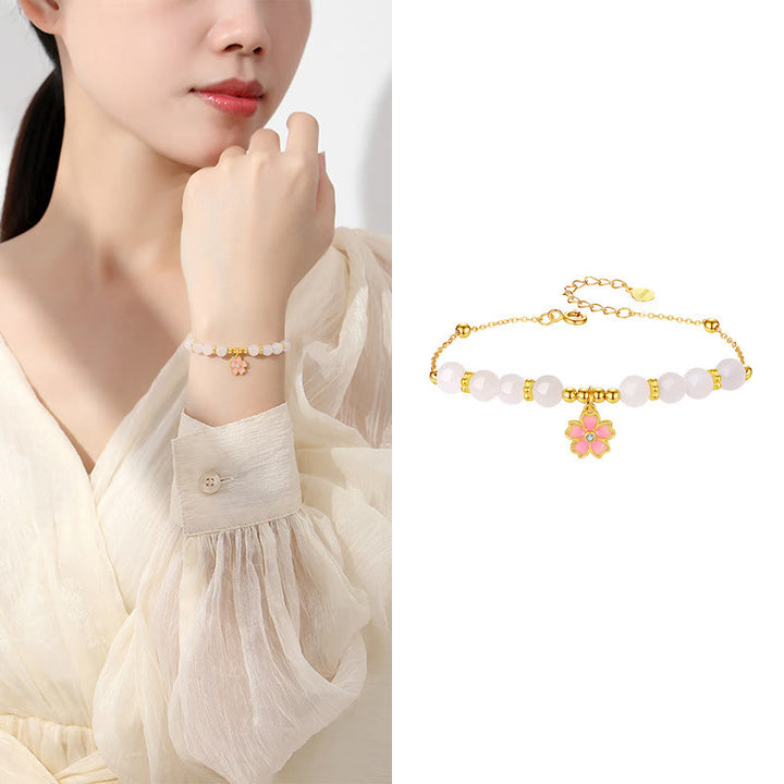 Bracelet de protection en argent sterling 925 et jade blanc Hetian Buddha Stones