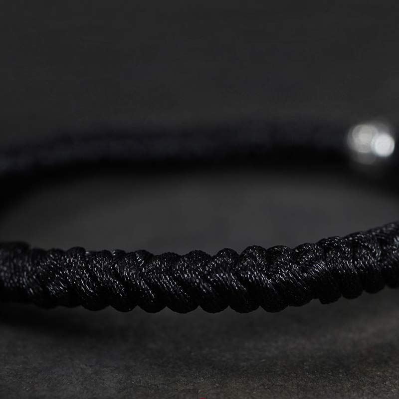 Bracelet tressé en argent avec motif poisson Koi et Buddha Stones