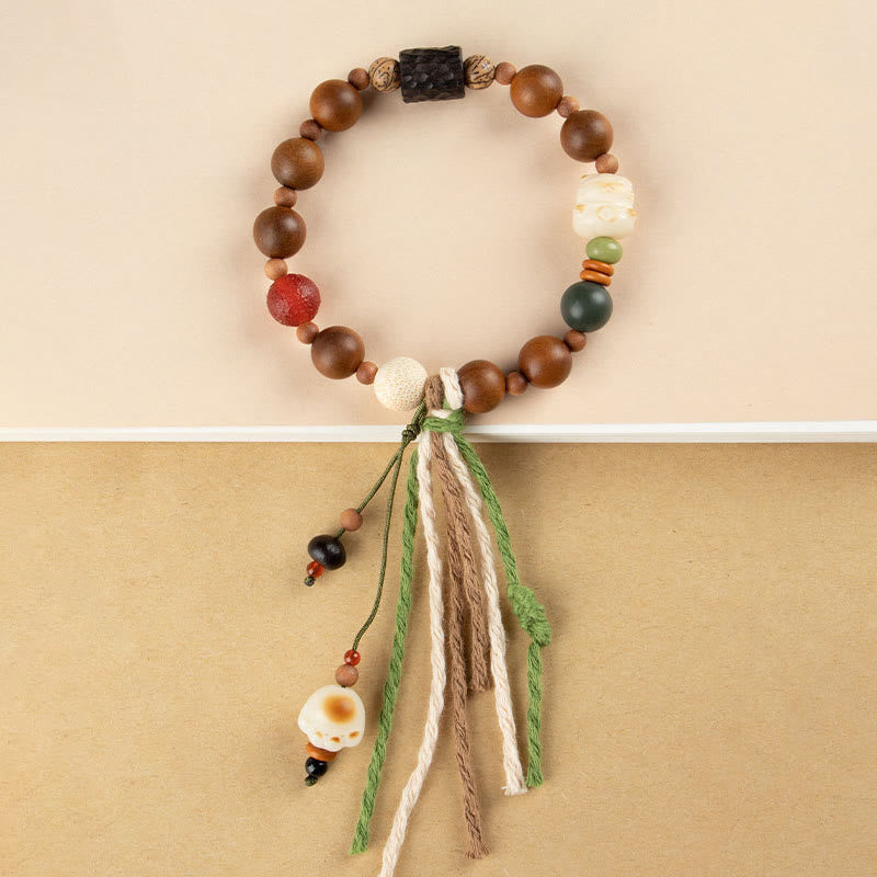 Bracelet à pompon en bois avec Buddha Stones et foudre, graine de Bodhi, patte de chat, griffe, protection de bon augure - image 6