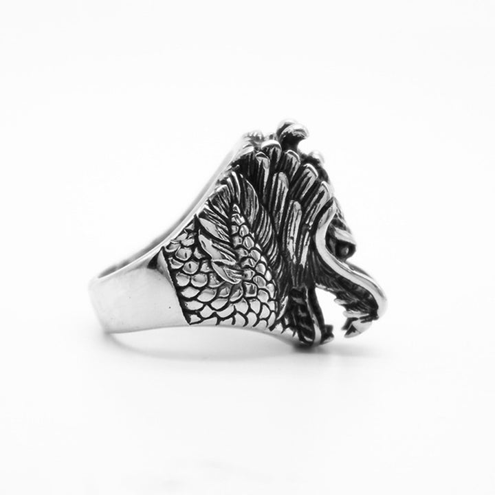 Bague en acier titane Dragon Balance