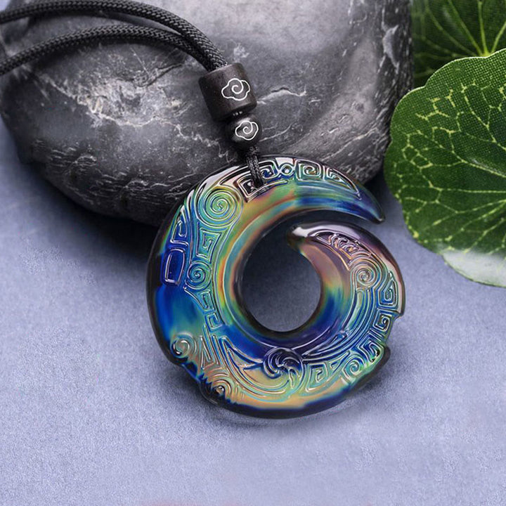 Le changement de couleur améliore la chance et le motif de conception du pendentif en cristal Liuli