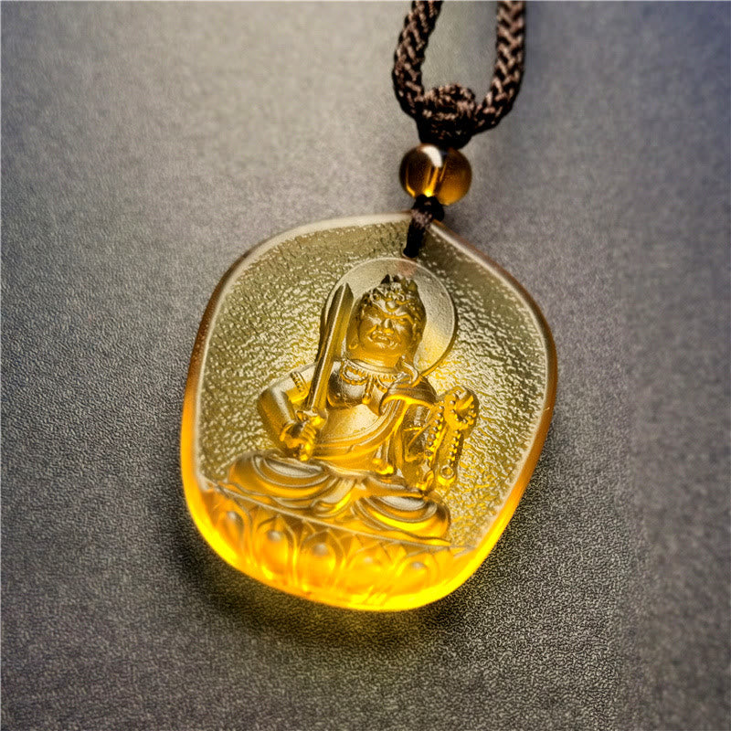 Collier pendentif en cristal de compassion Liuli Buddha Stones et bénédiction du zodiaque chinois - Coq-Acalanatha - image 4