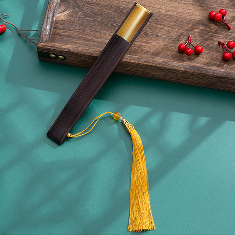 Éventail pliable en bambou à dégradé de Buddha Stones