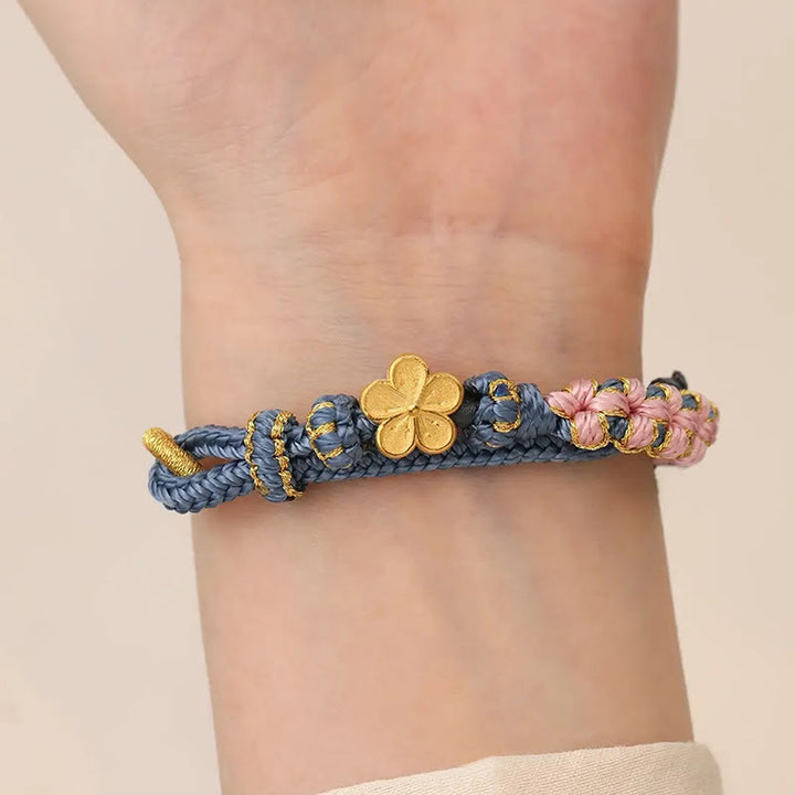 Bracelet de richesse à motif de fleur de pêcher