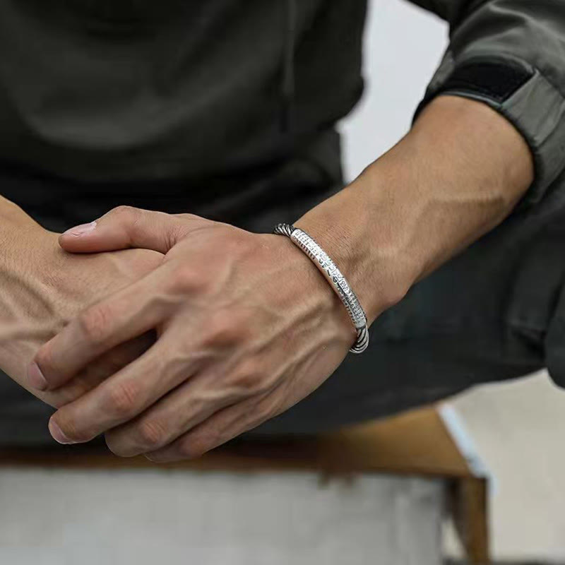 Bracelet manchette tibétain en Buddha Stones Om Mani Padme Hum Sutra du cœur Pureté - image 14