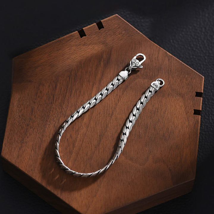 Buddha Stones Collier et bracelet en cuivre punk avec double dorje vajra strength