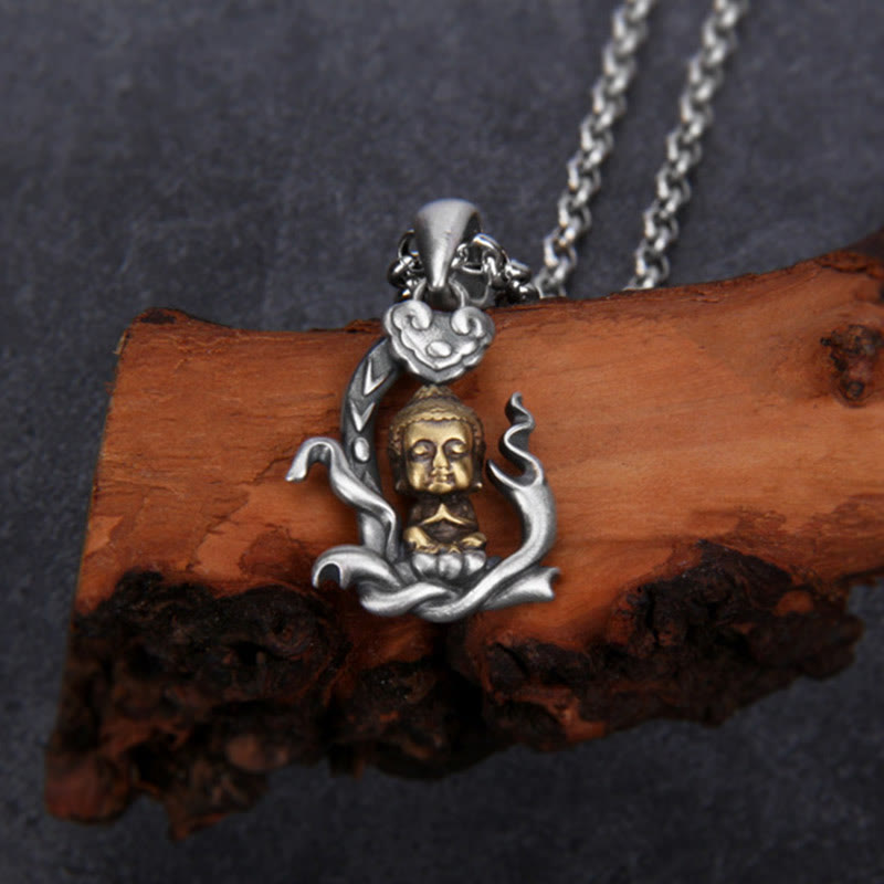 Buddha Stones en argent sterling 925 avec poignée de Bouddha Ruyi Zen Buddha Compassion - image 2