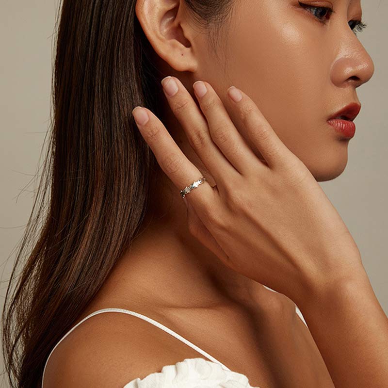 Bague ajustable en argent sterling 925 avec symbole Hamsa et zircone de Buddha Stones - image 3