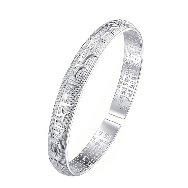 Bracelet de prière et de méditation en cuivre blanc tibétain avec Buddha Stones
