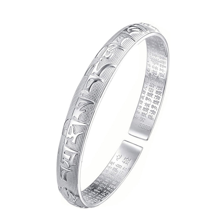 Bracelet de prière et de méditation en cuivre blanc tibétain avec Buddha Stones