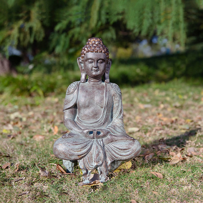 Statue de Bouddha Zen en Méditation Sérénité Figurine en Résine Décoration de la Maison