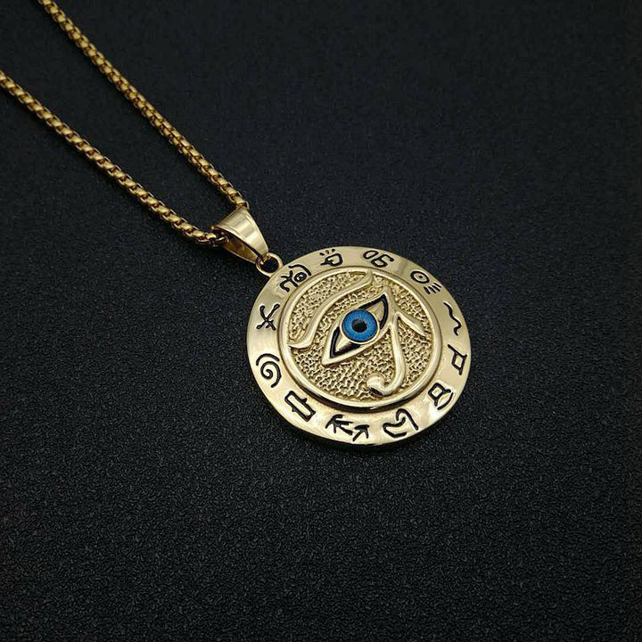 Collier pendentif de protection œil d'Horus en Buddha Stones
