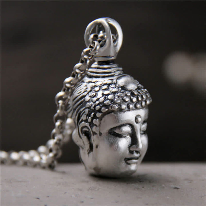 Collier pendentif Bouddha Démon Sérénité en argent sterling 999 de Buddha Stones - Bouddha (pendentif seul) - Argent sterling 999 - image 1