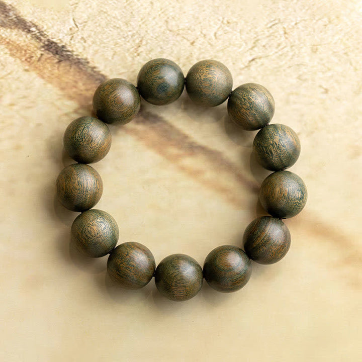 Bracelet Tibétain apaisant en bois de santal vert