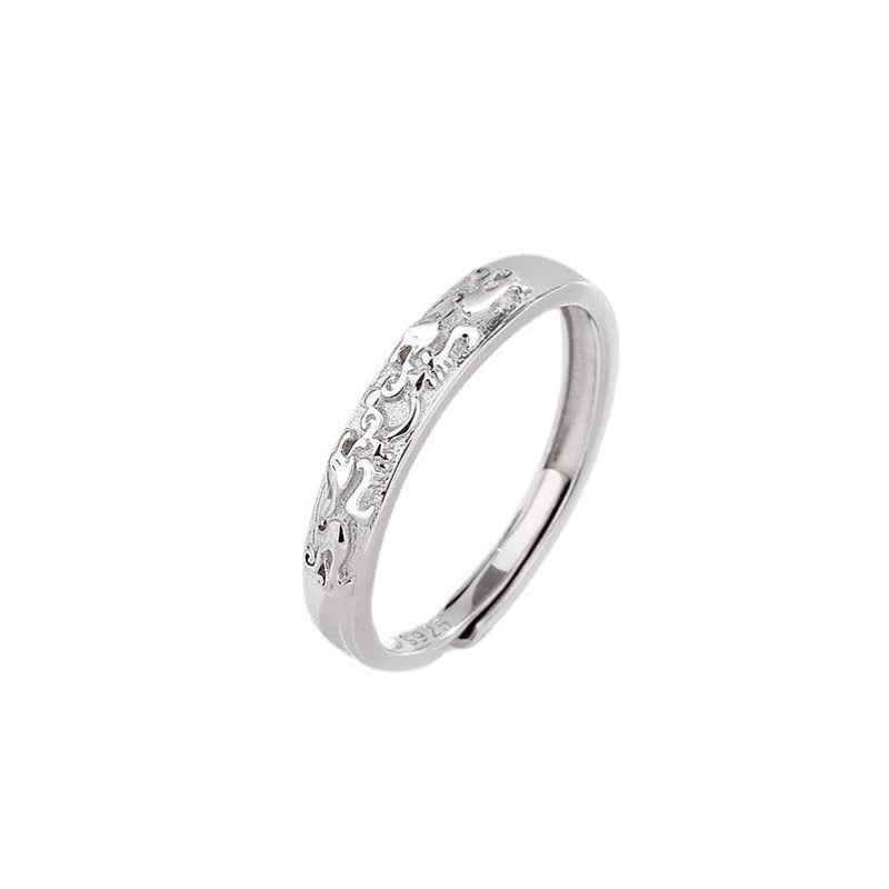 Bague de couple réglable en argent sterling 925 Buddha Stones PiXiu Balance